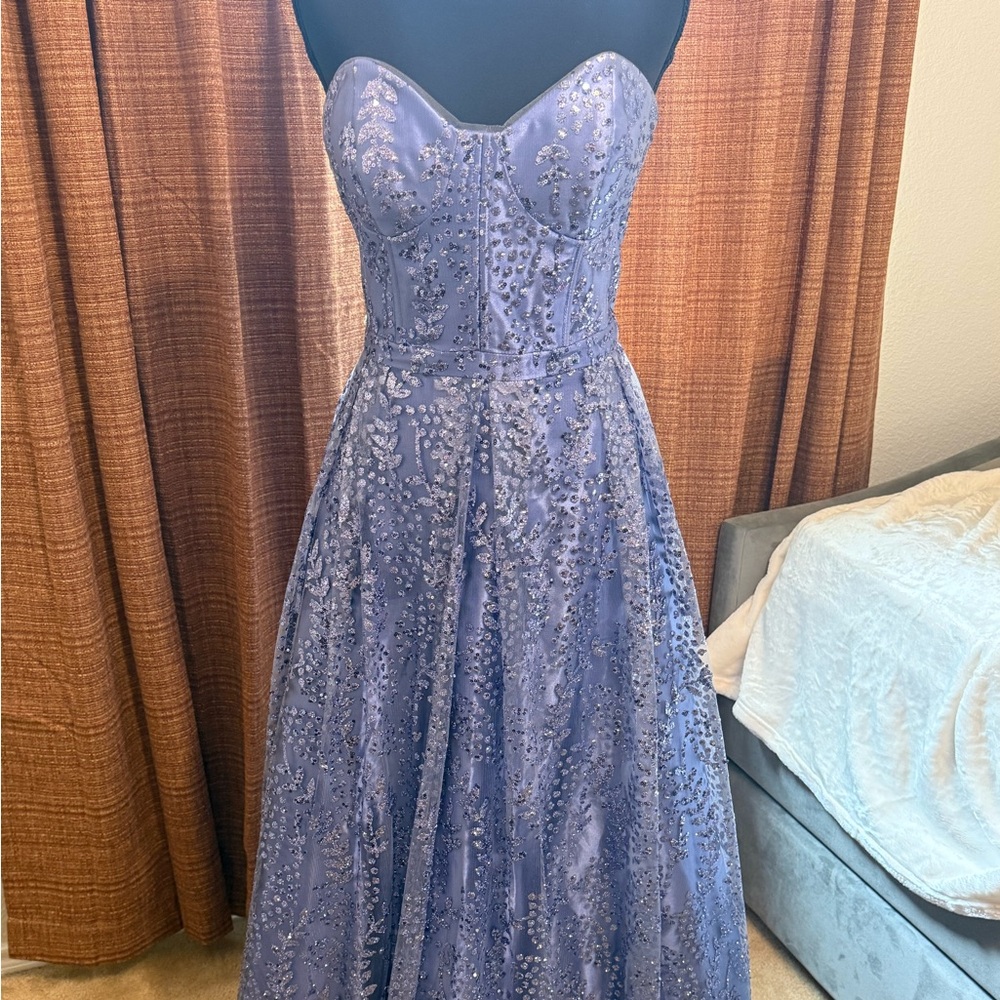 Blondie Nites Elegant Lavender Strapless Dress